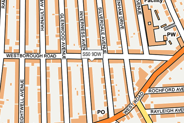 SS0 9DW map - OS OpenMap – Local (Ordnance Survey)