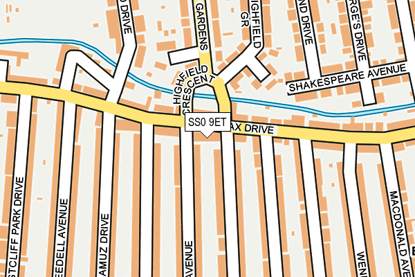 SS0 9ET map - OS OpenMap – Local (Ordnance Survey)