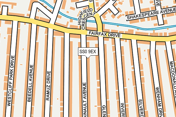 SS0 9EX map - OS OpenMap – Local (Ordnance Survey)