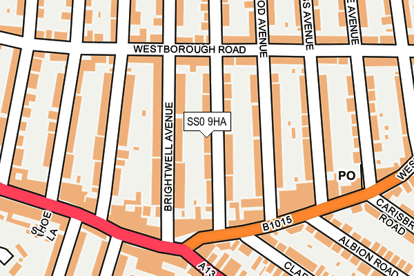 SS0 9HA map - OS OpenMap – Local (Ordnance Survey)