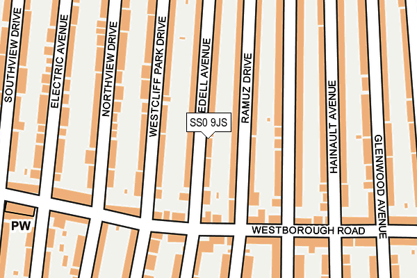 SS0 9JS map - OS OpenMap – Local (Ordnance Survey)