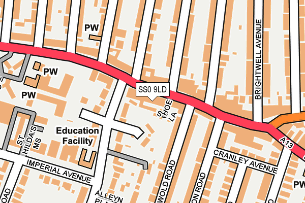 SS0 9LD map - OS OpenMap – Local (Ordnance Survey)