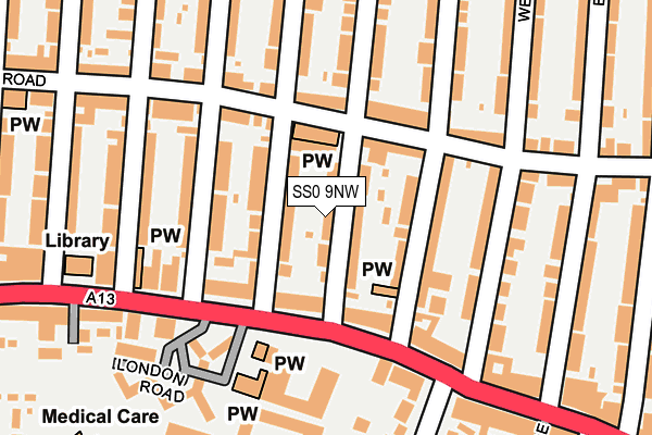 SS0 9NW map - OS OpenMap – Local (Ordnance Survey)