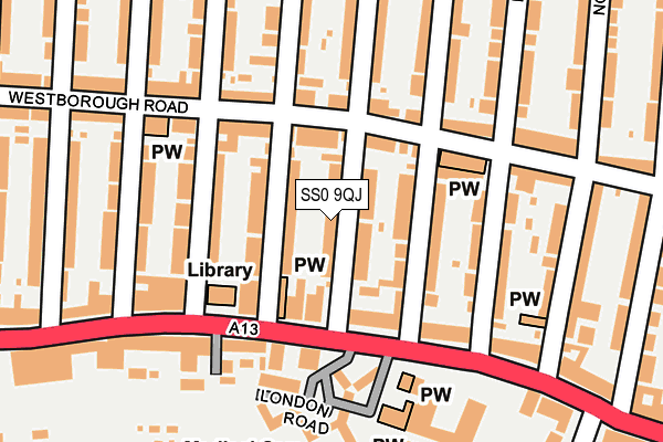 SS0 9QJ map - OS OpenMap – Local (Ordnance Survey)