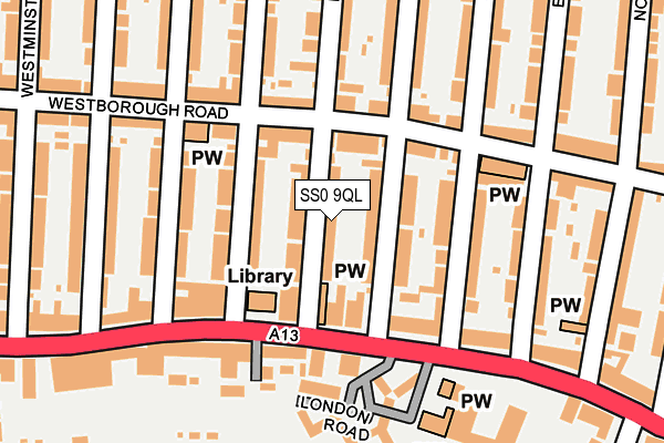 SS0 9QL map - OS OpenMap – Local (Ordnance Survey)