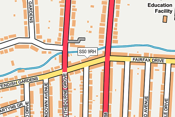 SS0 9RH map - OS OpenMap – Local (Ordnance Survey)