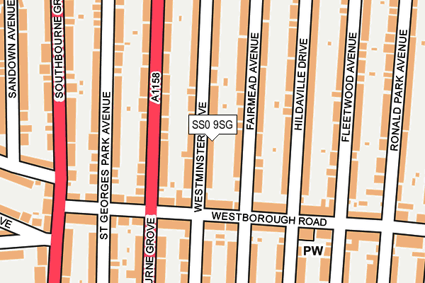 SS0 9SG map - OS OpenMap – Local (Ordnance Survey)