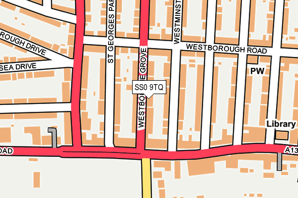 SS0 9TQ map - OS OpenMap – Local (Ordnance Survey)