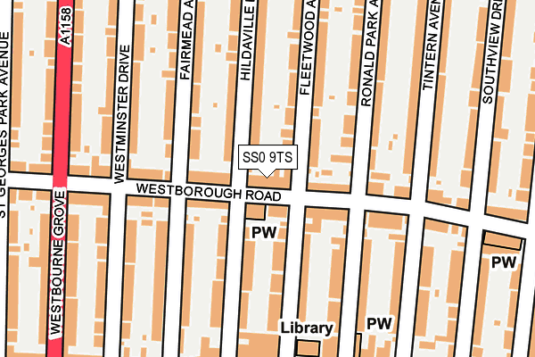 SS0 9TS map - OS OpenMap – Local (Ordnance Survey)