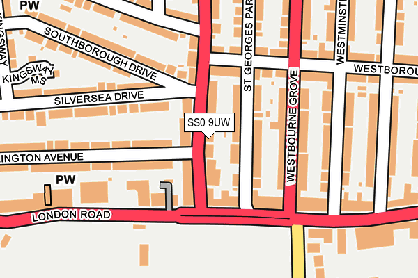 SS0 9UW map - OS OpenMap – Local (Ordnance Survey)