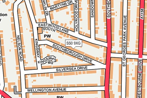 SS0 9XG map - OS OpenMap – Local (Ordnance Survey)