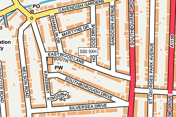 SS0 9XH map - OS OpenMap – Local (Ordnance Survey)