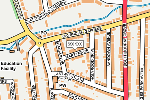 SS0 9XX map - OS OpenMap – Local (Ordnance Survey)