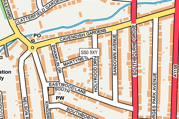 SS0 9XY map - OS OpenMap – Local (Ordnance Survey)