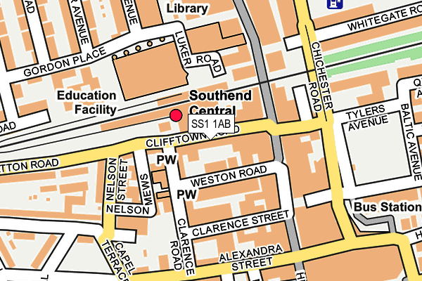 SS1 1AB map - OS OpenMap – Local (Ordnance Survey)