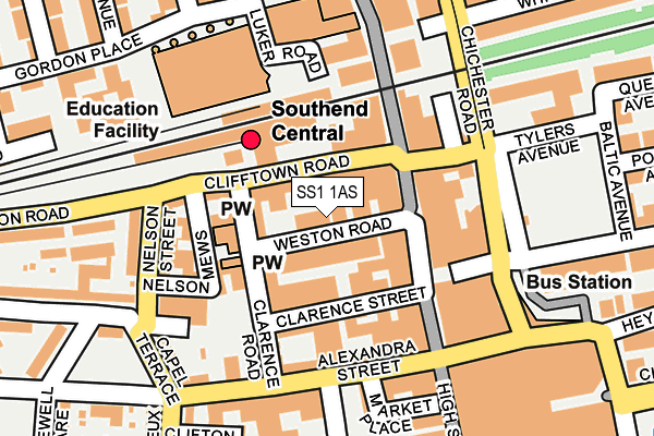 SS1 1AS map - OS OpenMap – Local (Ordnance Survey)