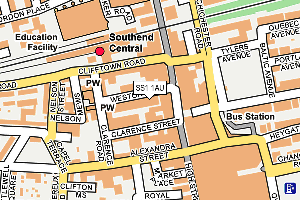 SS1 1AU map - OS OpenMap – Local (Ordnance Survey)