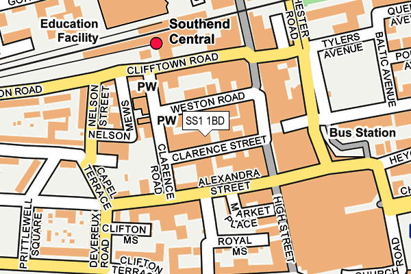 SS1 1BD map - OS OpenMap – Local (Ordnance Survey)