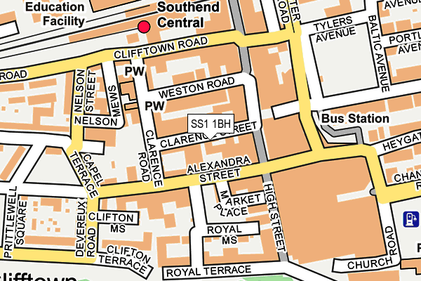 SS1 1BH map - OS OpenMap – Local (Ordnance Survey)
