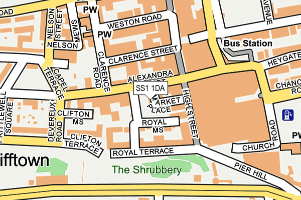 SS1 1DA map - OS OpenMap – Local (Ordnance Survey)