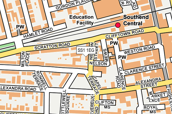 SS1 1EG map - OS OpenMap – Local (Ordnance Survey)
