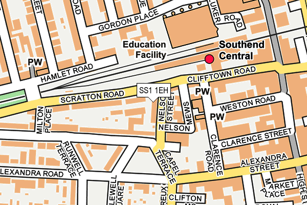 SS1 1EH map - OS OpenMap – Local (Ordnance Survey)
