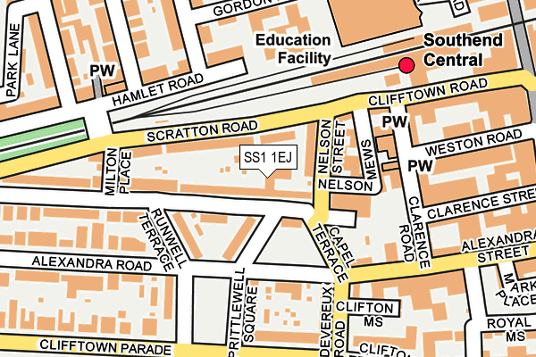 SS1 1EJ map - OS OpenMap – Local (Ordnance Survey)