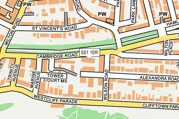 SS1 1ER map - OS OpenMap – Local (Ordnance Survey)