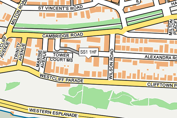 SS1 1HF map - OS OpenMap – Local (Ordnance Survey)