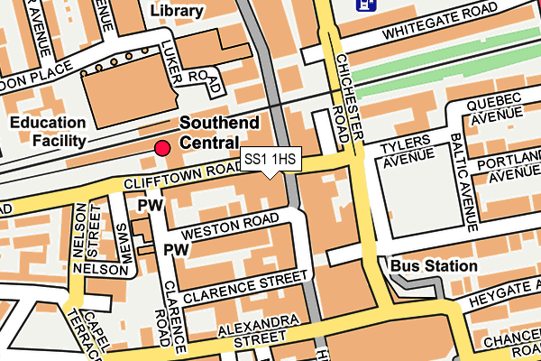 SS1 1HS map - OS OpenMap – Local (Ordnance Survey)