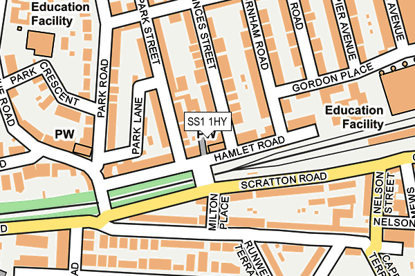 SS1 1HY map - OS OpenMap – Local (Ordnance Survey)