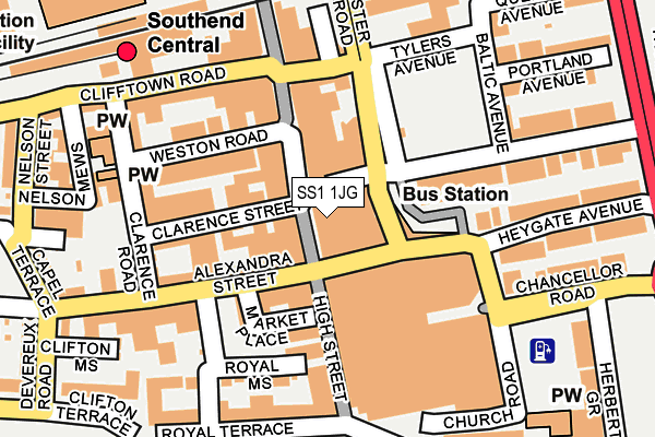 SS1 1JG map - OS OpenMap – Local (Ordnance Survey)