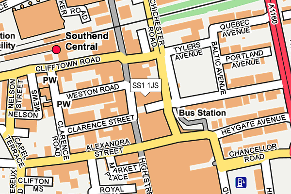 SS1 1JS map - OS OpenMap – Local (Ordnance Survey)