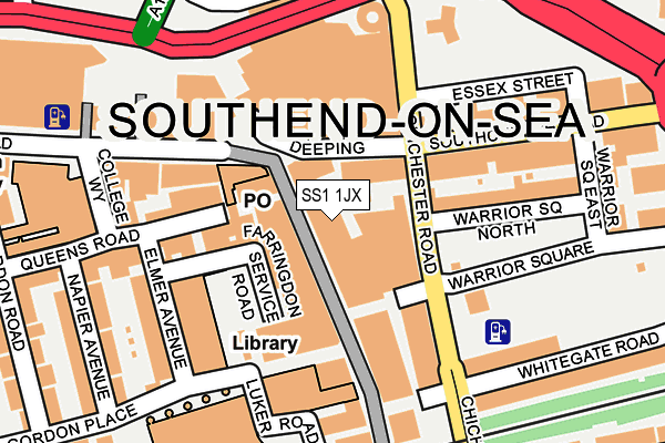 SS1 1JX map - OS OpenMap – Local (Ordnance Survey)