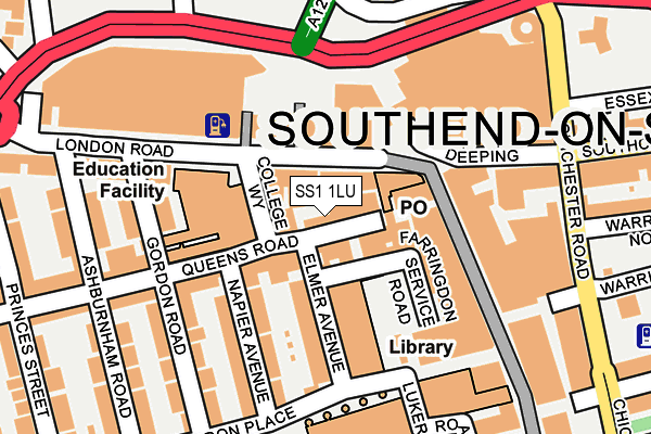 SS1 1LU map - OS OpenMap – Local (Ordnance Survey)
