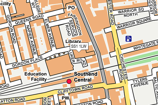 SS1 1LW map - OS OpenMap – Local (Ordnance Survey)