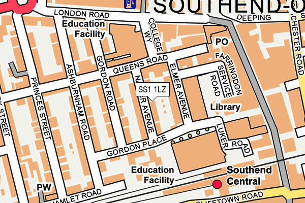 SS1 1LZ map - OS OpenMap – Local (Ordnance Survey)