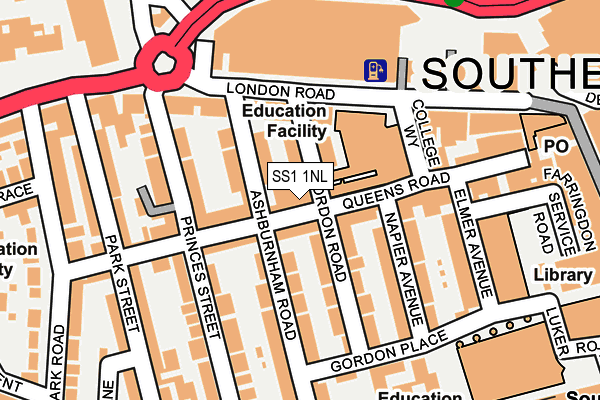 SS1 1NL map - OS OpenMap – Local (Ordnance Survey)