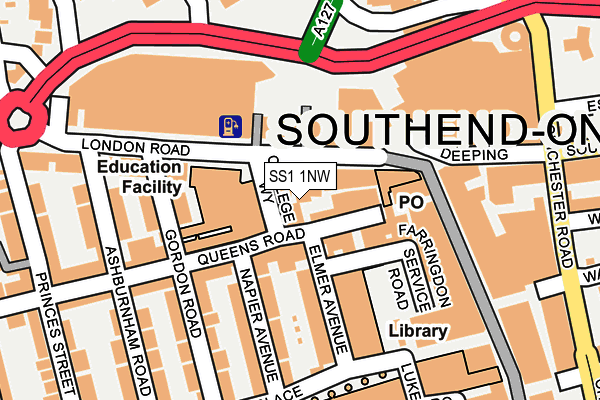 SS1 1NW map - OS OpenMap – Local (Ordnance Survey)
