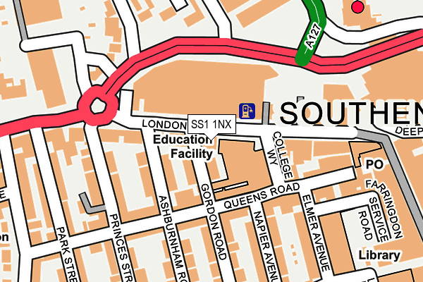 SS1 1NX map - OS OpenMap – Local (Ordnance Survey)