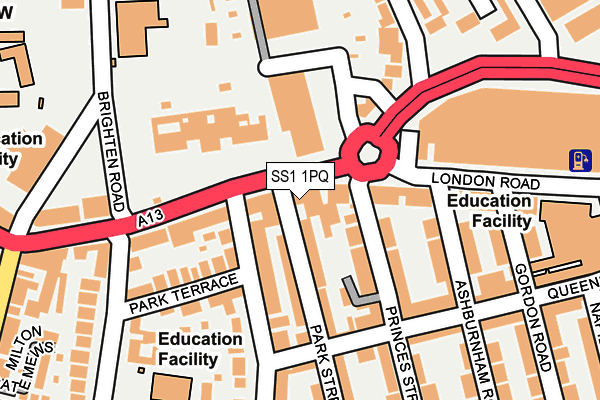 SS1 1PQ map - OS OpenMap – Local (Ordnance Survey)