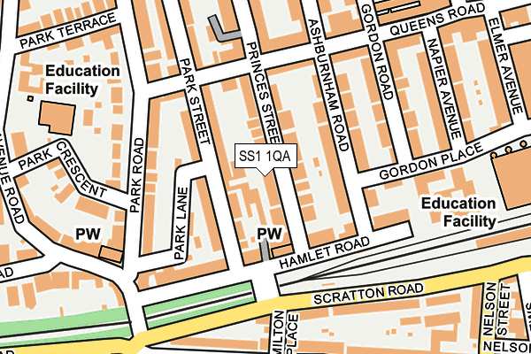 SS1 1QA map - OS OpenMap – Local (Ordnance Survey)