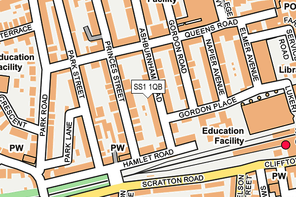 SS1 1QB map - OS OpenMap – Local (Ordnance Survey)