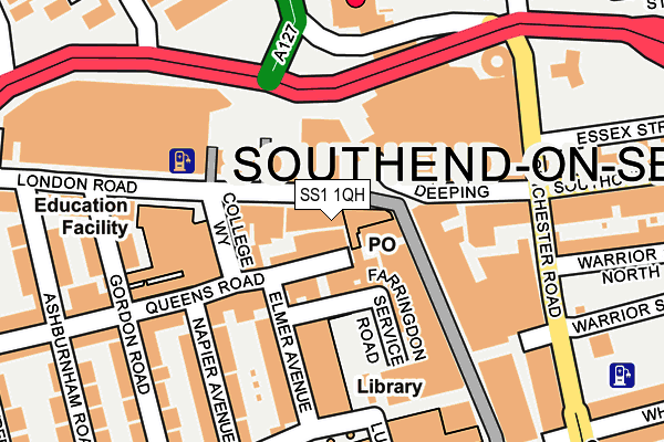 SS1 1QH map - OS OpenMap – Local (Ordnance Survey)