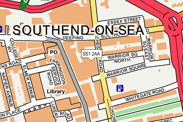 SS1 2AA map - OS OpenMap – Local (Ordnance Survey)