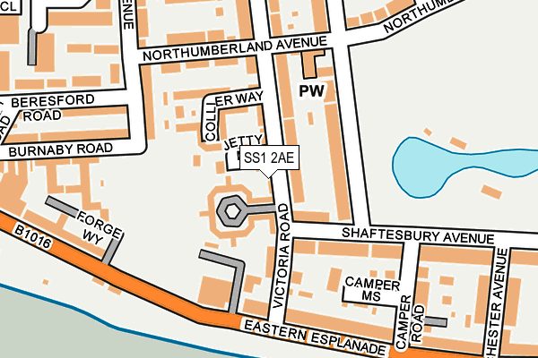 SS1 2AE map - OS OpenMap – Local (Ordnance Survey)