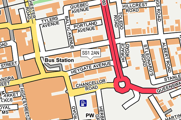 SS1 2AN map - OS OpenMap – Local (Ordnance Survey)