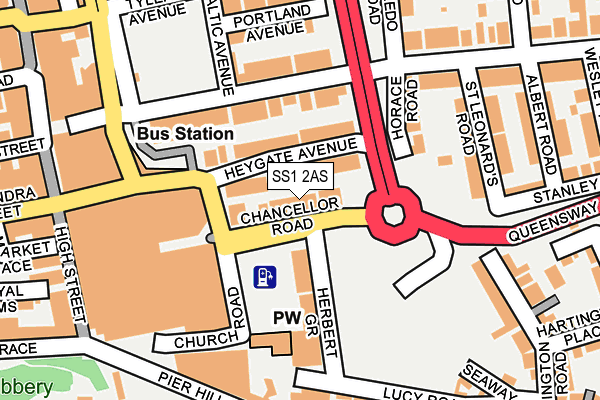 SS1 2AS map - OS OpenMap – Local (Ordnance Survey)
