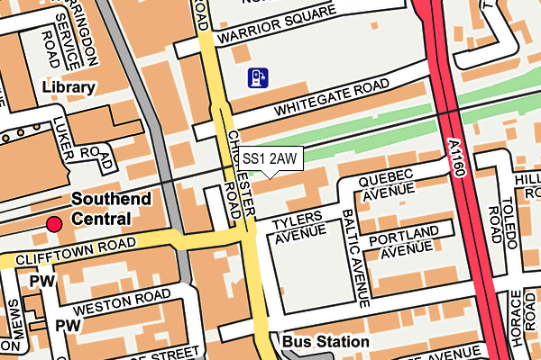 SS1 2AW map - OS OpenMap – Local (Ordnance Survey)
