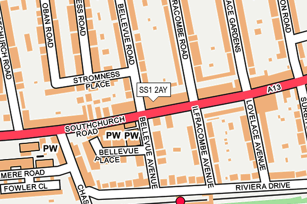 SS1 2AY map - OS OpenMap – Local (Ordnance Survey)